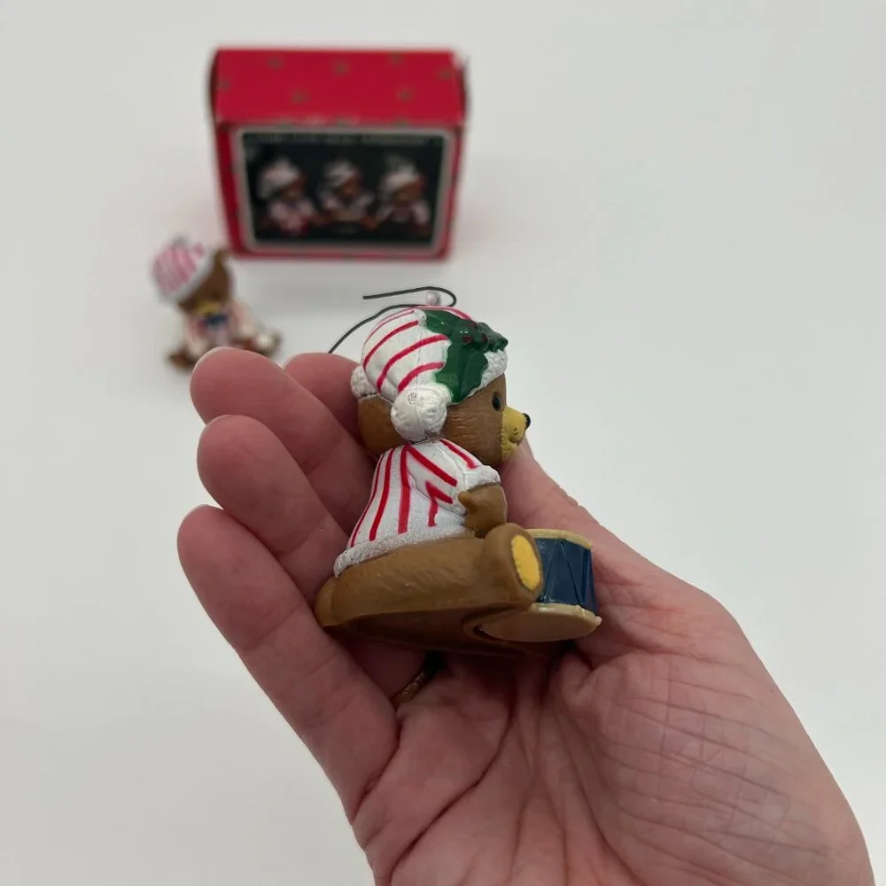 Christmas‎ Around the World Candy Cane Bear ornaments set of 3 IN BOX